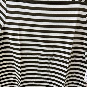 Talbots Olive and Cream Striped Top